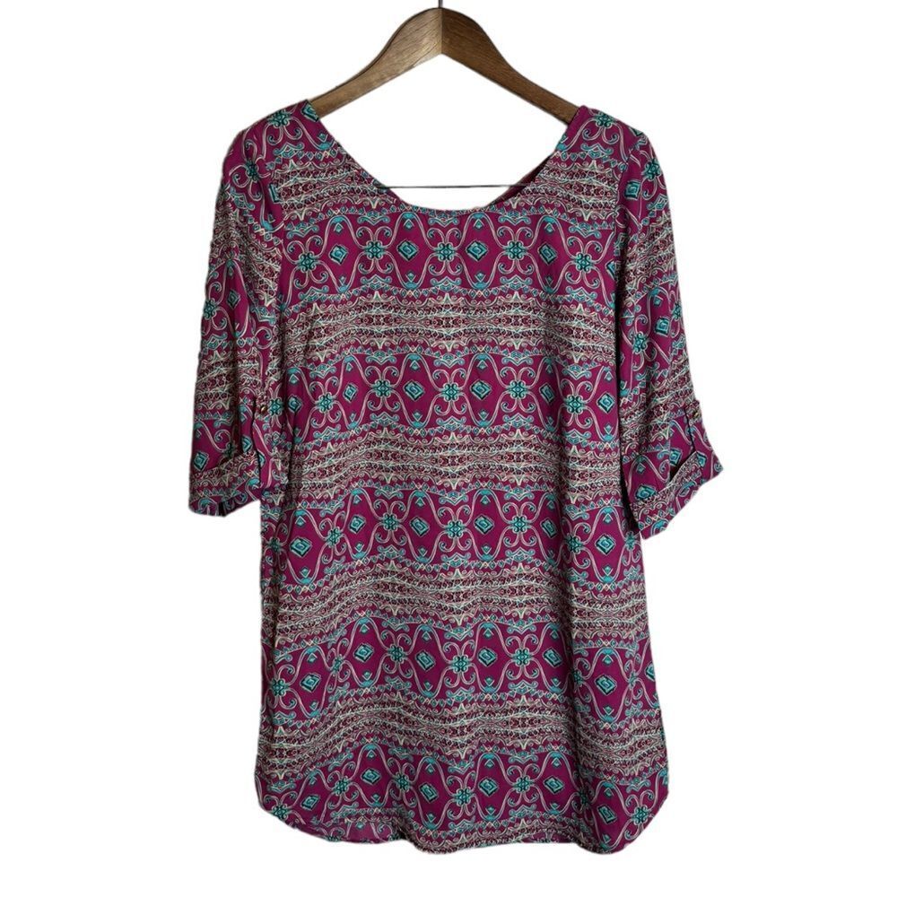 Pink Owl Pink and Blue dress size Small